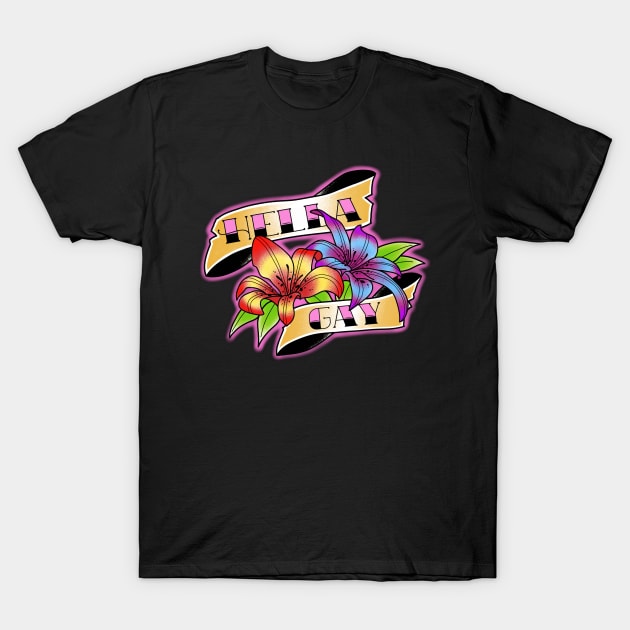 Hella gay T-Shirt by Sinister Motives Designs